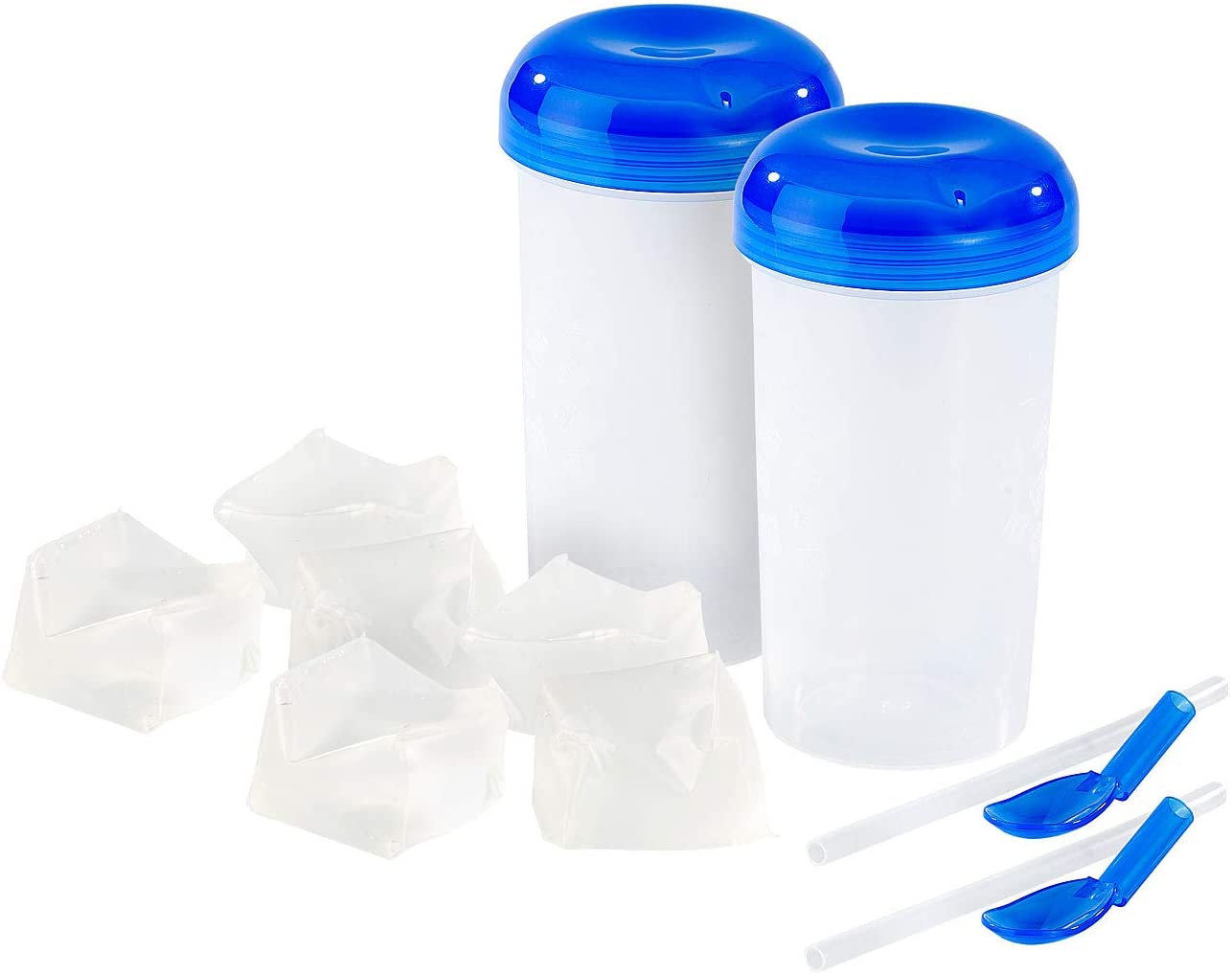Rosenstein & Söhne Slushy Maker Cups: 2 Pack Shake Cups for Homemade Slush Ice Cream, 6 Oz (Slush Ice Cream)