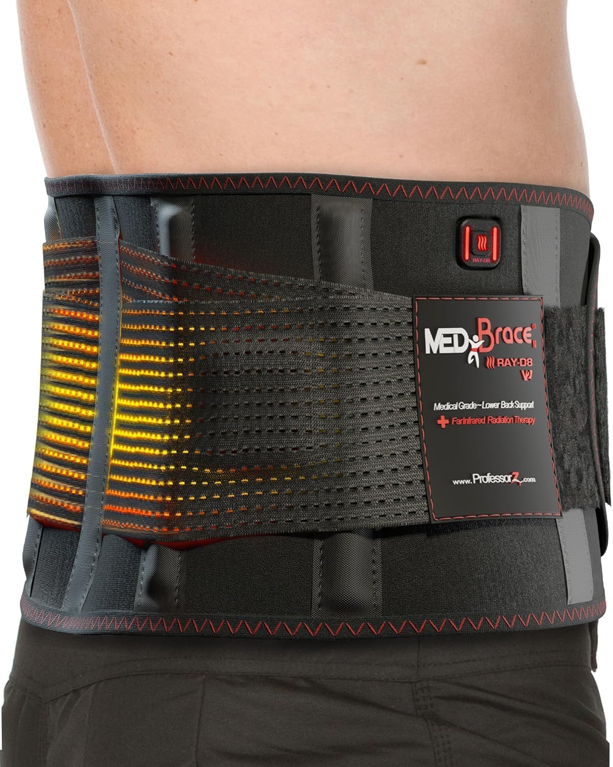 MEDiBrace Store MEDiBrace Back Support Belt Back Brace Lumbar Support for Lower Back with Support Struts & Double Pull Straps - Pain Relief for Sciatica Herniated Disc Scoliosis Far Infrared Heat Pad