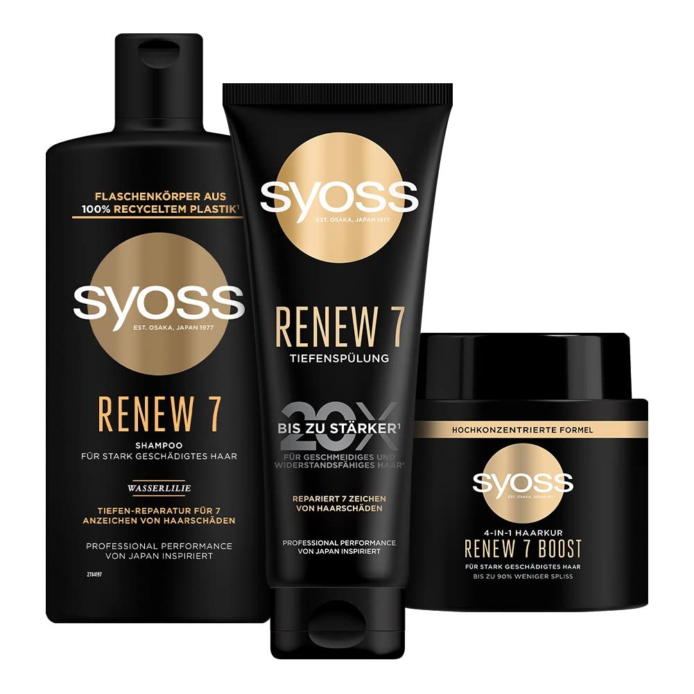 SYOSS Renew 7 Deep Conditioner 250 ml + Hair Shampoo for Multiple Damaged H