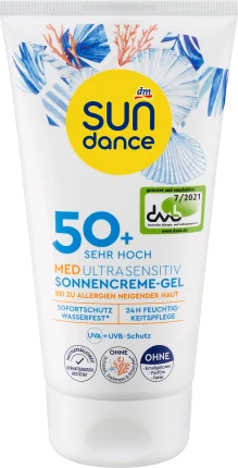 SUNDANCE Sun cream gel, MED ultra sensitive, SPF 50+, 150 ml