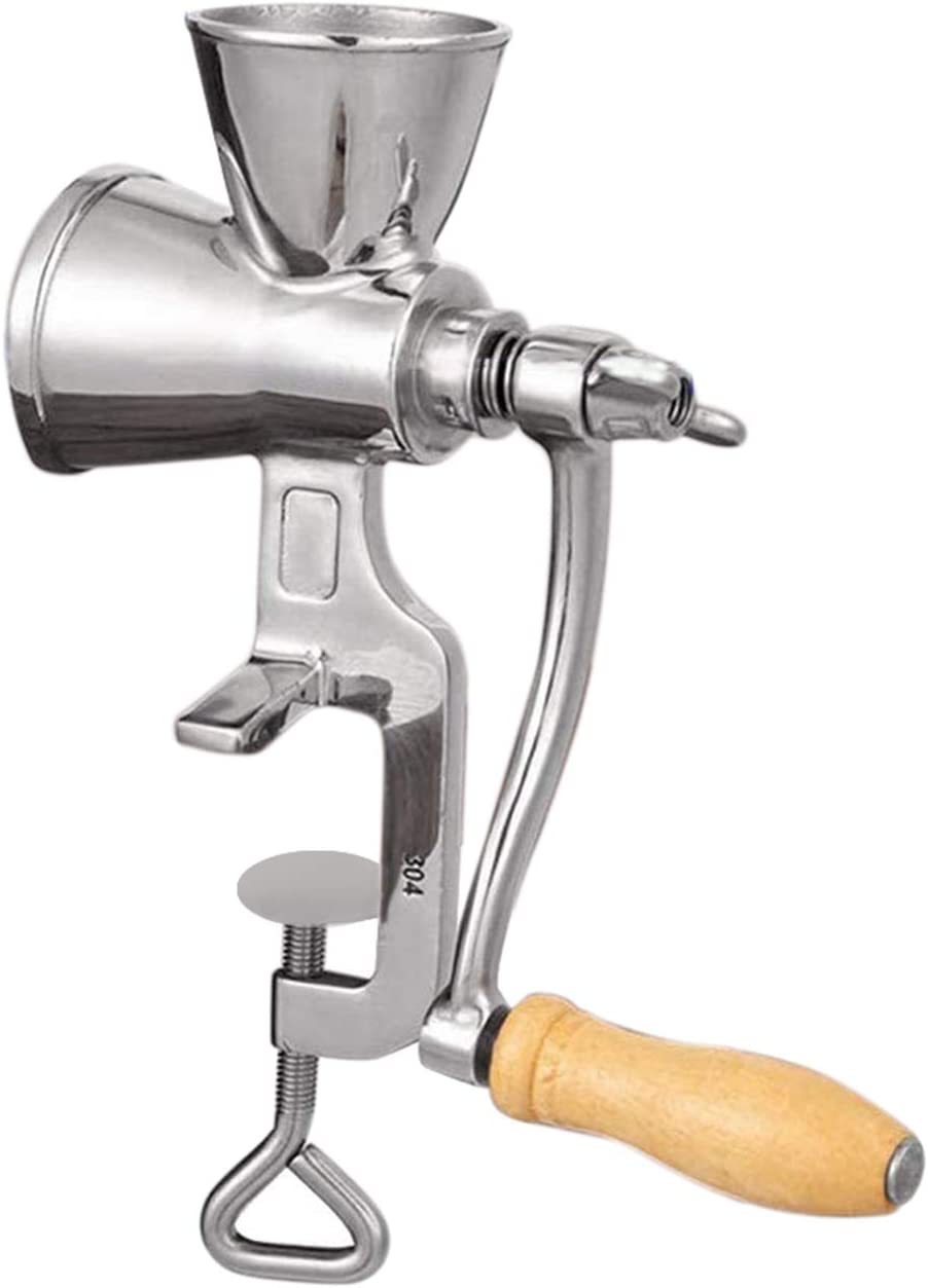 Whisverse Manual Grain Mill Hand Crank Grain Mill Stainless Steel Home Kitchen Grinding Tool for Coffee Corn