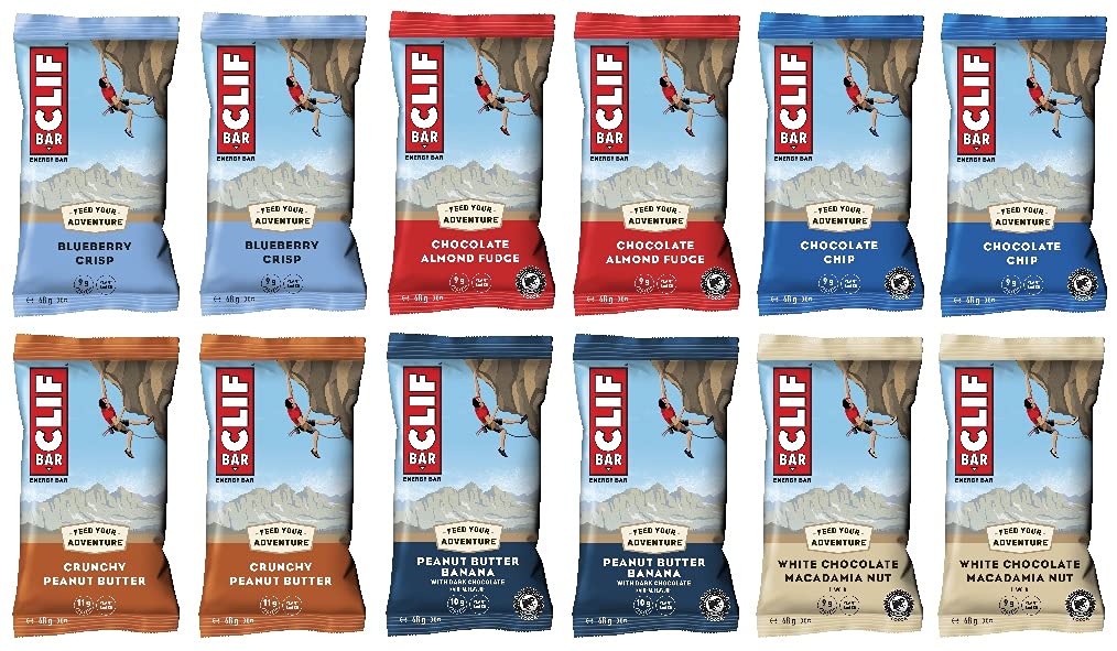 Clif Bar Variety Pack (12 x 68 g), The Popular Energy Bar from the USA, Mixbox for Testing, with 12 Flavors