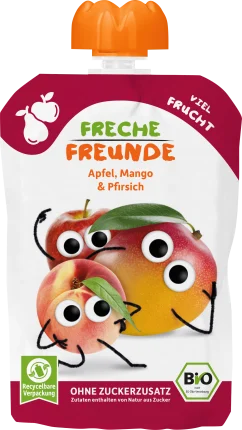 FRECHE FREUNDE FRECHE FRIENDE Squeeze 100% apple, mango & peach from 1 year, 100 g