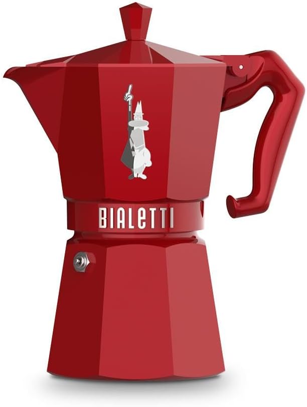 Bialetti Mokka Exclusive 3 Cups Vintage (6 Cups, Red)