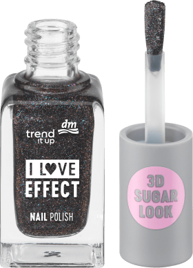 trend !t up Nail polish effect 040 Black Glitter, 8 ml