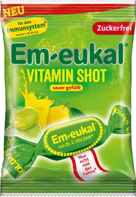 Em eukal candy, vitamin shot sour, sugar-free, 75 g