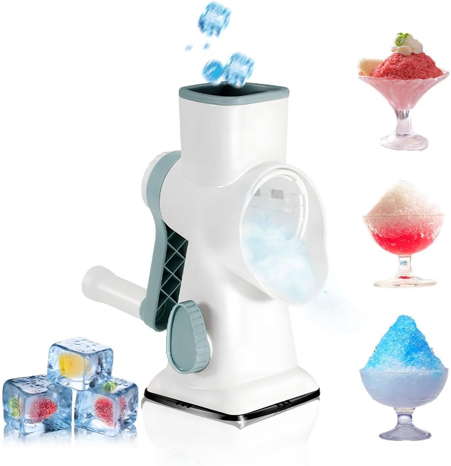 Manual Ice Breaker, Panemy Ice Crusher, Slushie Maker with Double Row 45° Angle Blades, Efficient Ice Crushing, Slush Machine Is Suitable for Camping, Cocktails, Cold Coffee, Ice Cream