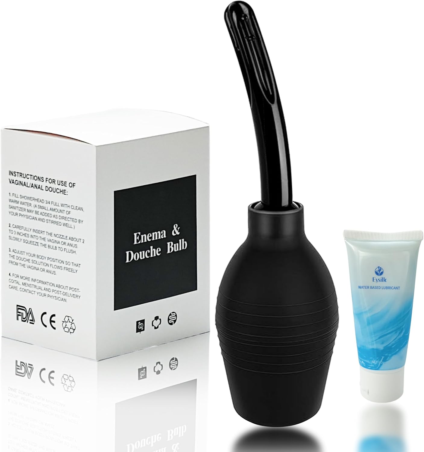 Love69Toys Store Shower Enema Ball with 60 ml Lube, 310 ml Douche, Reusable, Clean and Leak-Proof, Enema Ball with 8 Flushing Holes, Intimate Shower for Men and Women