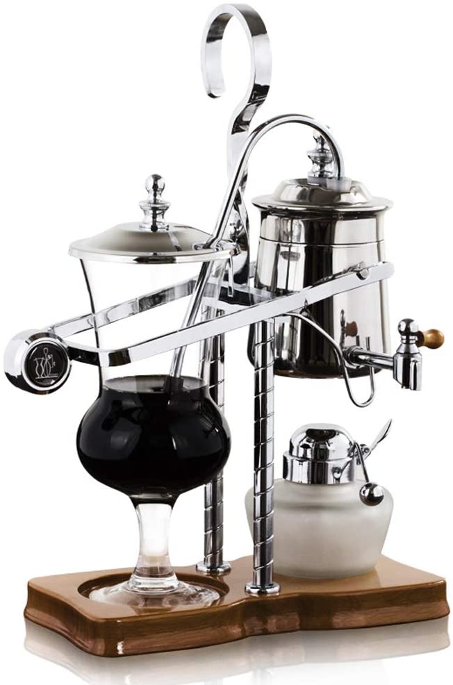 ANQIA Belgium Belgium Royal Family Balance Siphon Coffee Maker with T-Handle, Silver, 1 Set