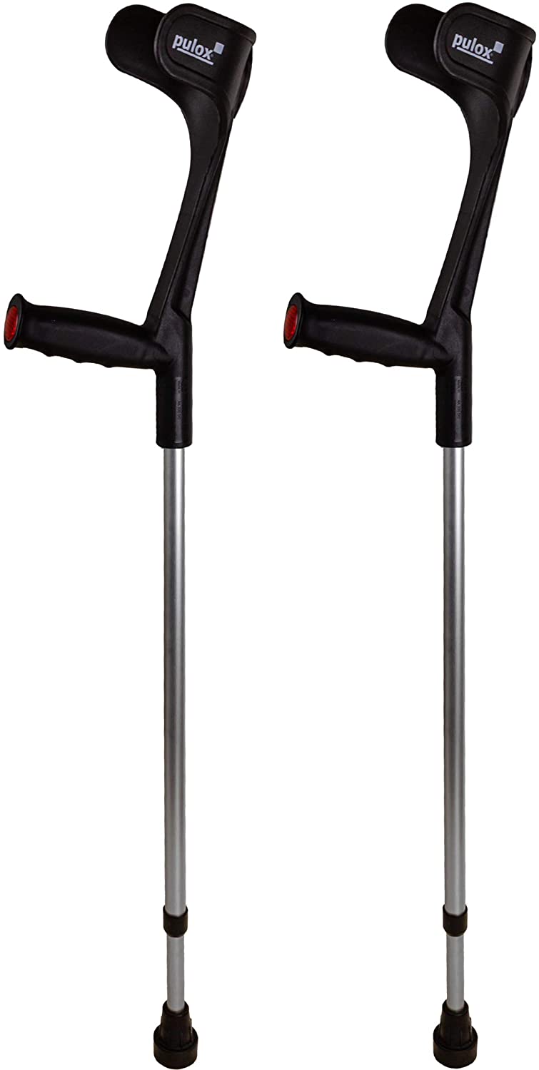PULOX Ossenberg Classic Crutches 140 Kg Forearm Crutches With Ergonomic Soft Grip