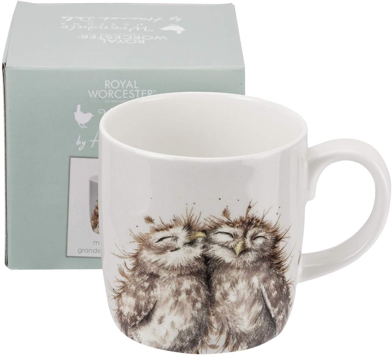 Wrendale Twits (Owl) Single Mug, Bone China Multi-Colour, 9.2 x 12.5 x 9.3 cm