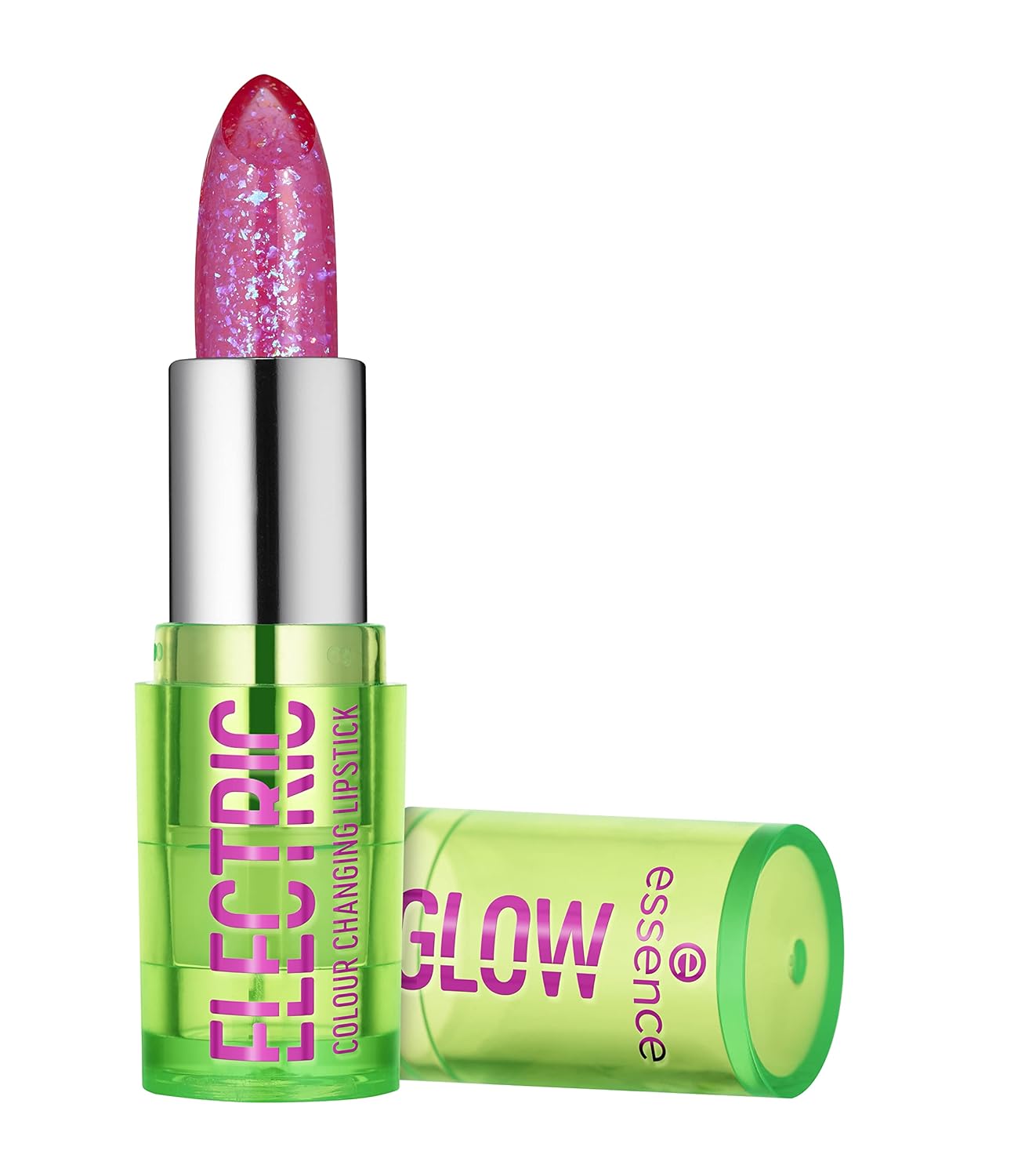 essence cosmetics Essence Electric Glow Color Changing Lipstick, Transparent, Nourishing, Express Result, Color Adjusting, Natural, Glossy, Vegan, Oil-Free, Alcohol-Free, Paraben-Free, Pack of 1 (3.2 G)