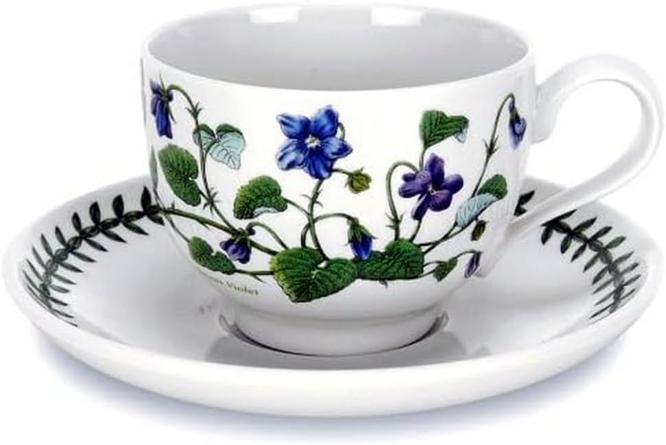 Portmeirion Botanic Garden Traditional Teacup, 0.2L, Various Motifs - Set of 6