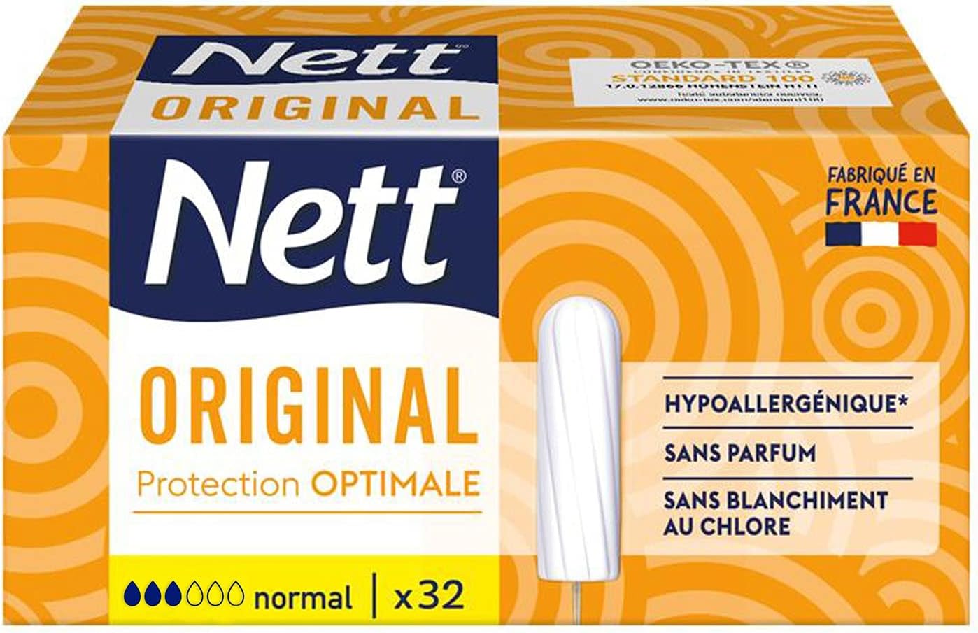 Nice Original Stamp without Applicator, Normal, Box of 32 Tampons