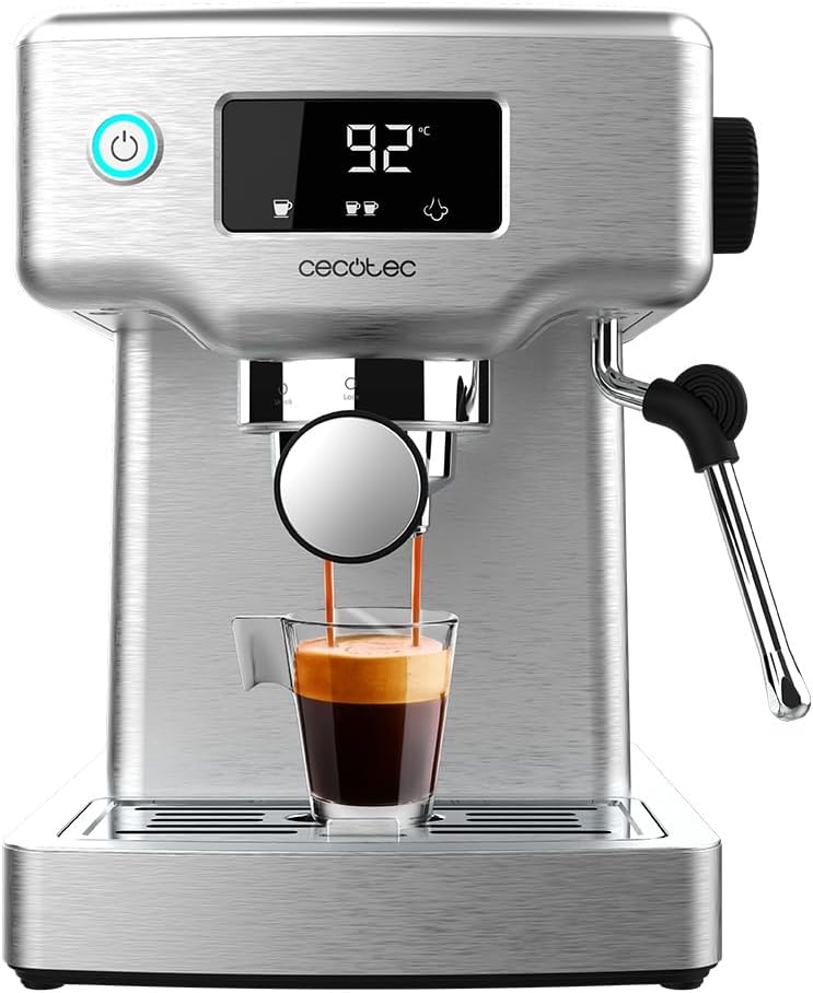 Cecotec Power Espresso 20 Barista Compact espresso machine, 1465 W, thermoblock, 20 bar, evaporator, 2 coffee cups, removable water tank 1.8 l, tablet for warming up cups