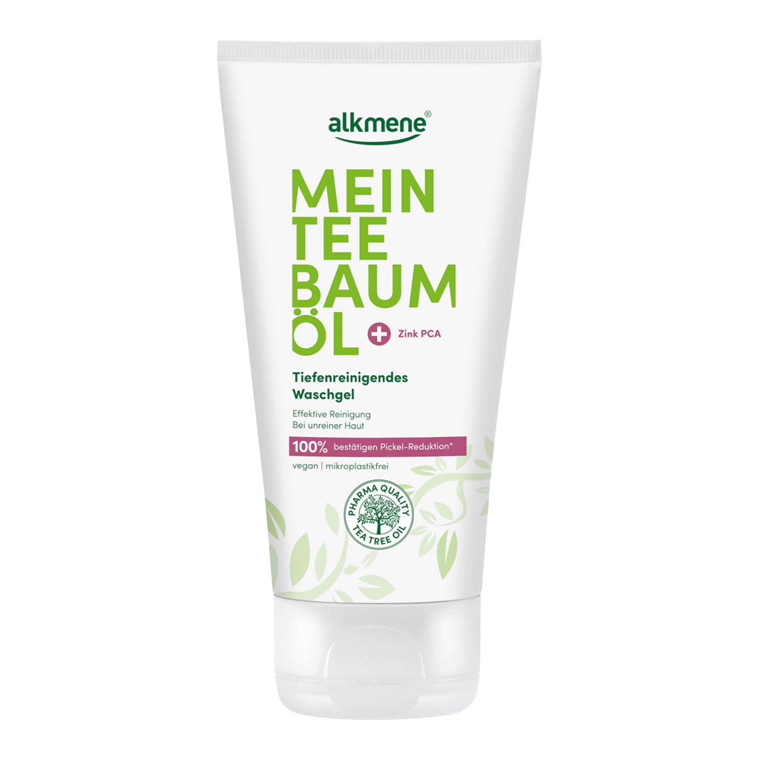 alkmene Tea Tree Oil Wash Gel Blemished Skin 150 ml - Pimple Reduction 100% Confirmed - Deep Cleansing Anti Pimple Face Cleansing Vegan