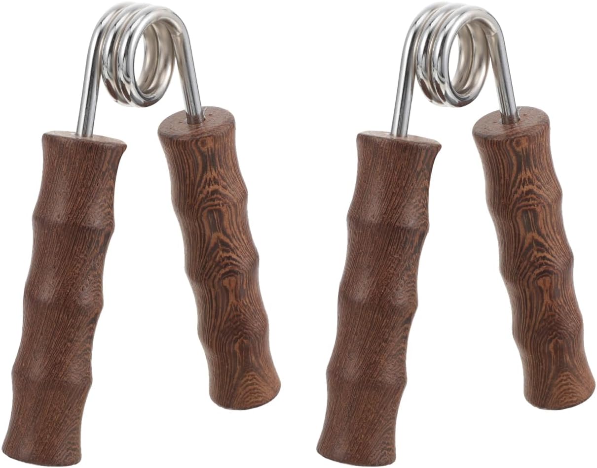 iplusmile Store iplusmile Hand trainer with wooden handle, 1 pair of finger exercisers to strengthen hand strength and forearm for fitness and rehabilitation