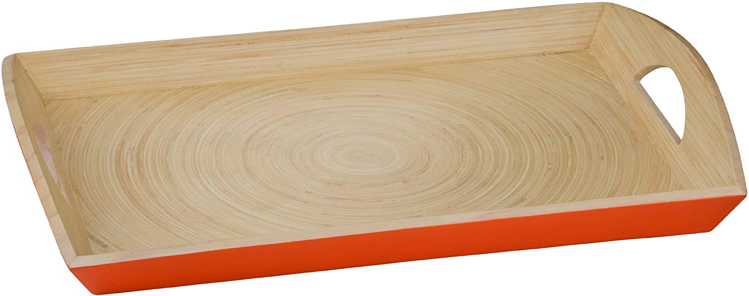 Premier Housewares Trays, Bamboo, Orange, 30 x 45 x 7