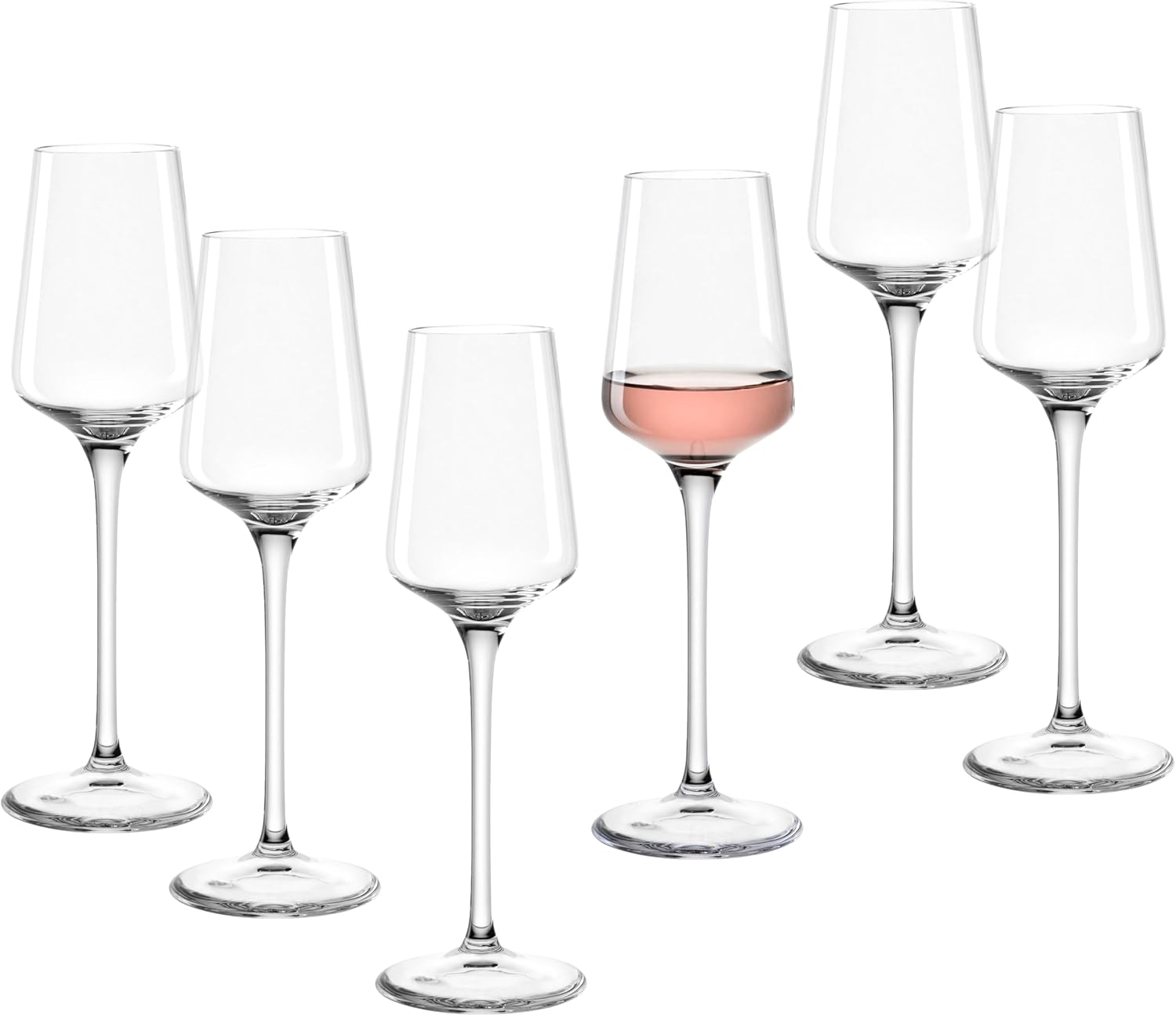 LEONARDO HOME PUCCINI Grappa Glass, Set of 6, Stemmed Glass, Timeless Design, Slim Shape, for Grappa and Digestif, Modern Look, Dishwasher Safe, Soundful, 120 ml, 069607