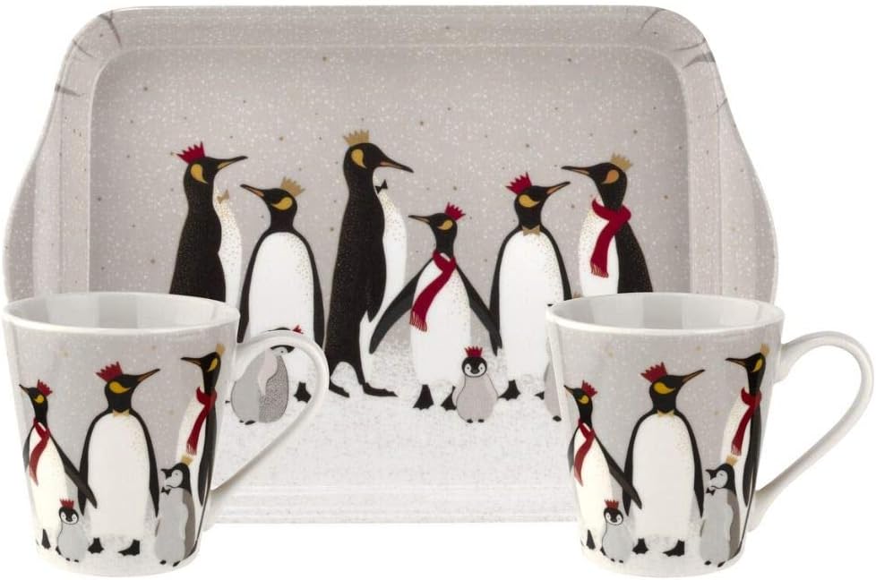 Portmeirion Home & Gifts X0011658945 Ceramic Penguin Mug and Tray Set