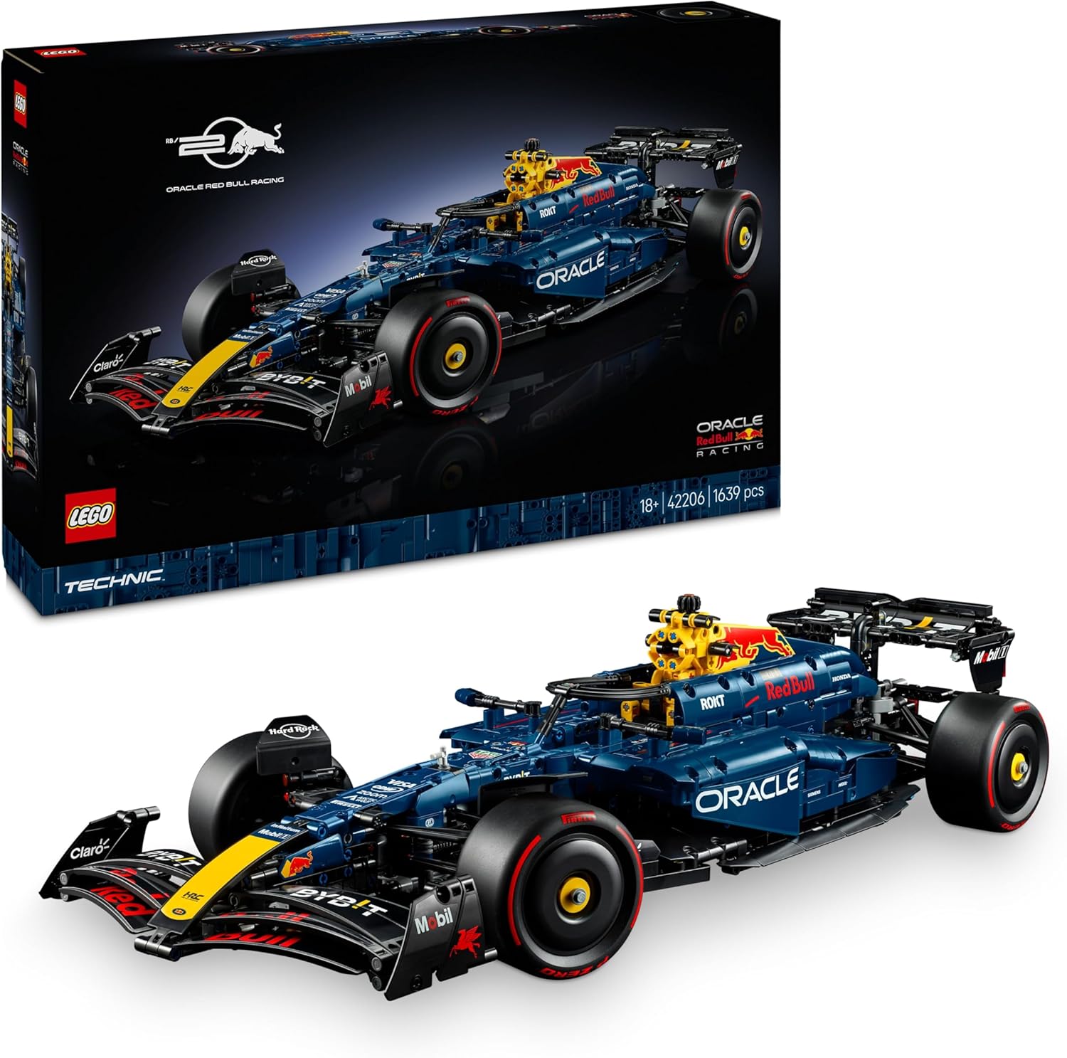 LEGO Technic Oracle Red Bull Racing RB20 F1 Racing Car Model - Formula 1 Collectable Building Set - V6 Engine, Transmission, Steering & DRS in 1:8 Scale - Gift Idea for Adults and Teenagers 42206