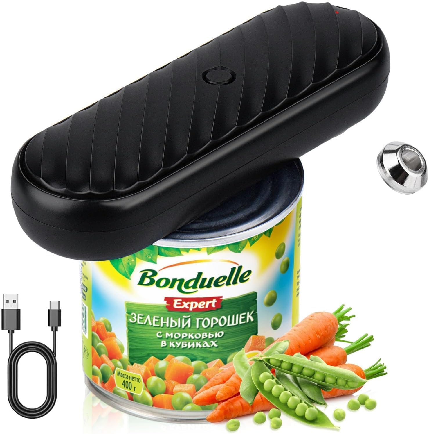2025 New Electric Can Opener for Seniors Without Sharp Edges - for All Can Sizes with Automatic Stop - Can Opener for Children, Chefs, Pet Owners