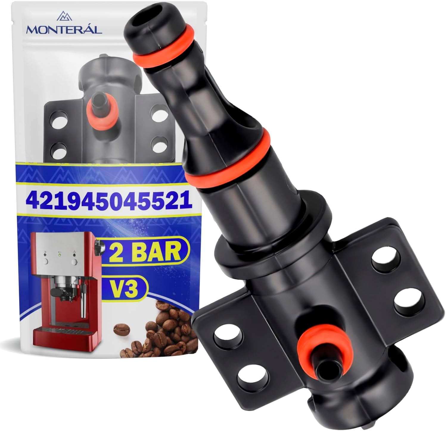 MONTERAL Valve Set with V3 Seal 2Bar for Coffee Machine with Original Code 421946011491 for Saeco for Philips