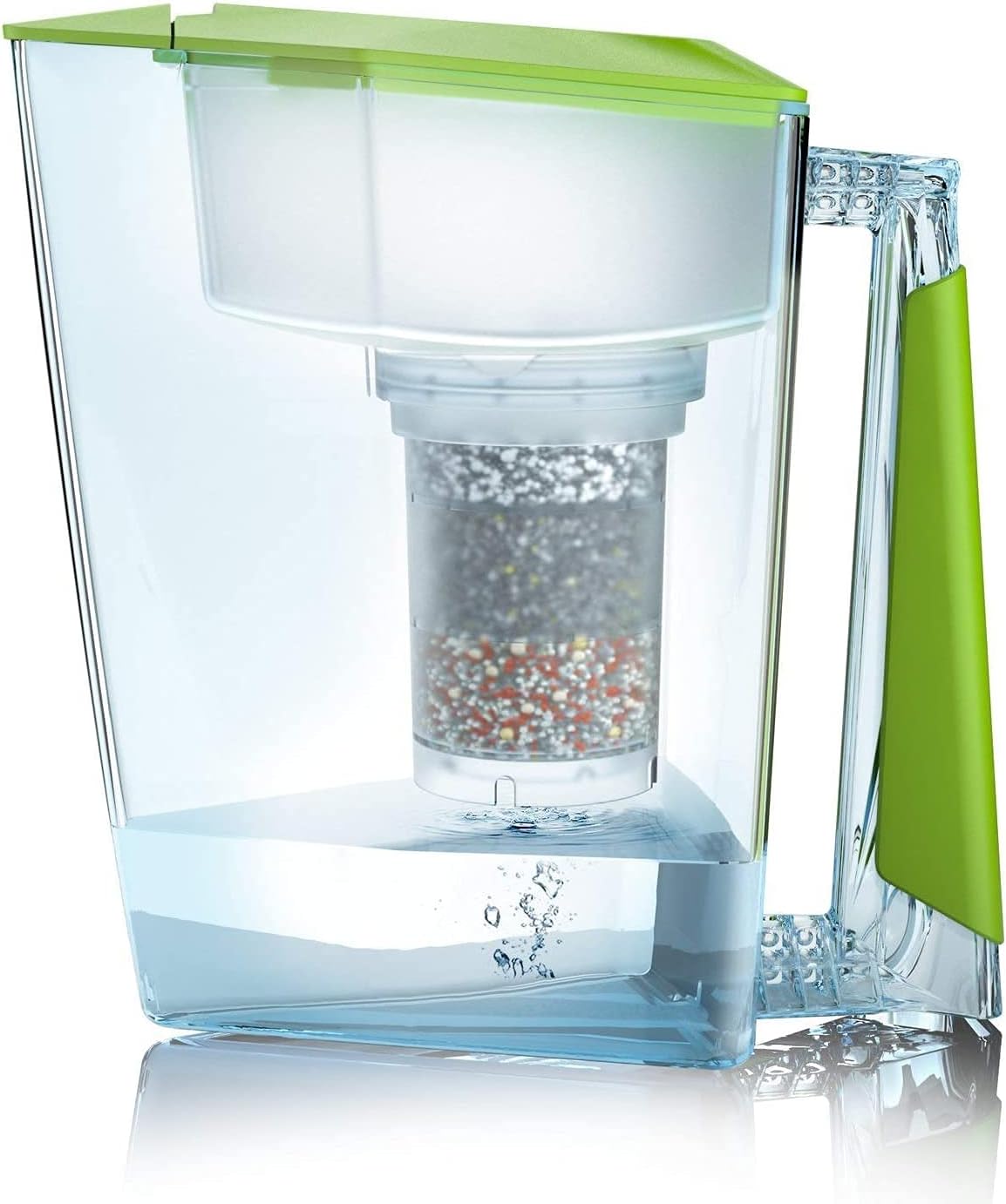 Water Filter Premium Organic Made in Germany Including 1 Drinking Water Jug + 1 Filter Cartridge and Filter Pad (for 3 Months) Green Drinking Water Filter + Filter Jug