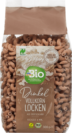 dmBio Noodles, curls of spelt wholemeal, 500 g