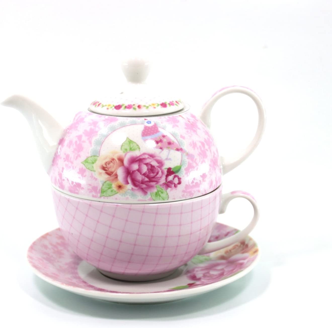 Schaefer Tea for One – Bird Design Pink