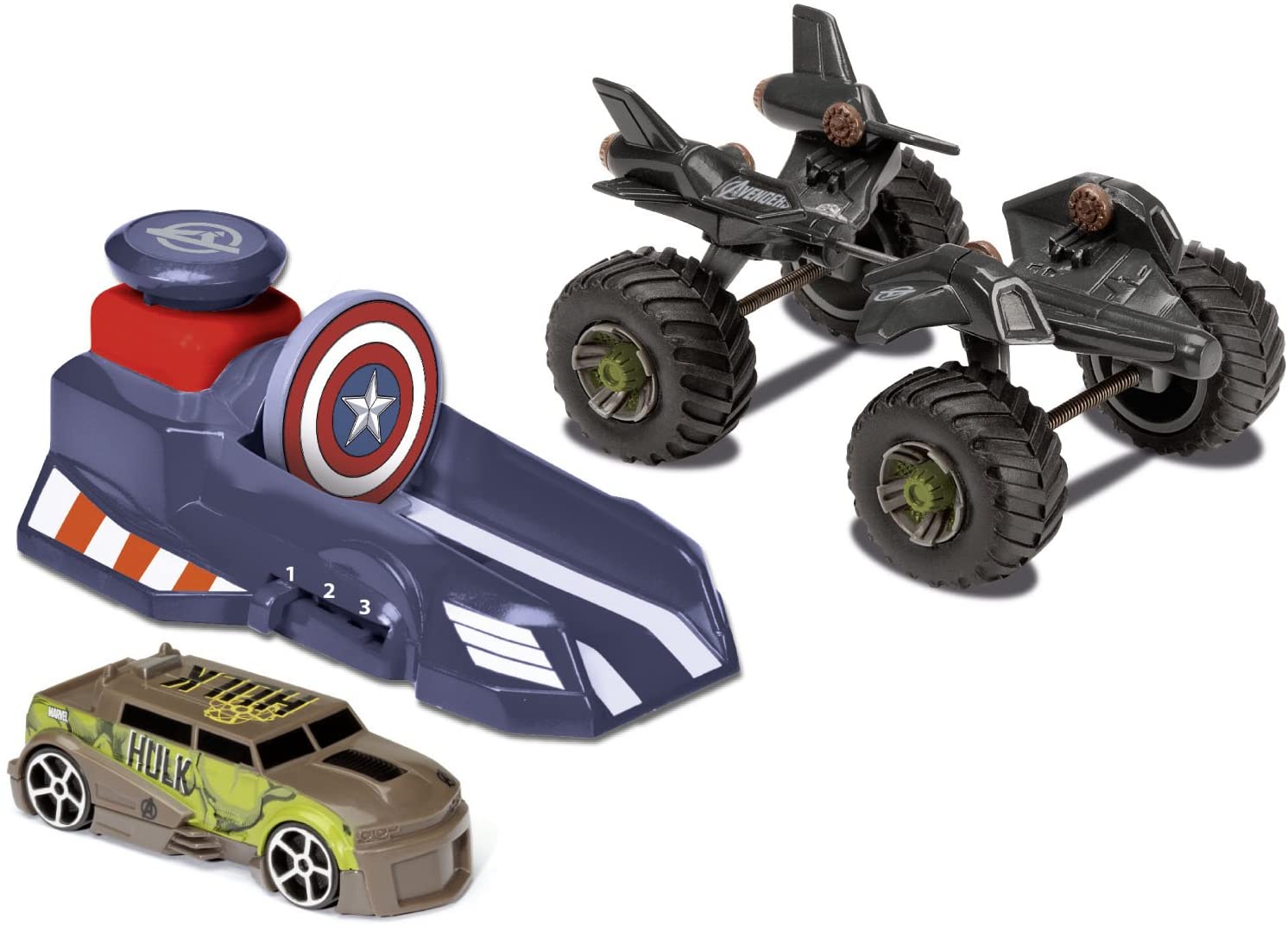 Majorette 213089775 The Avengers Assemble Hero Set Launcher With 3 Speeds, 