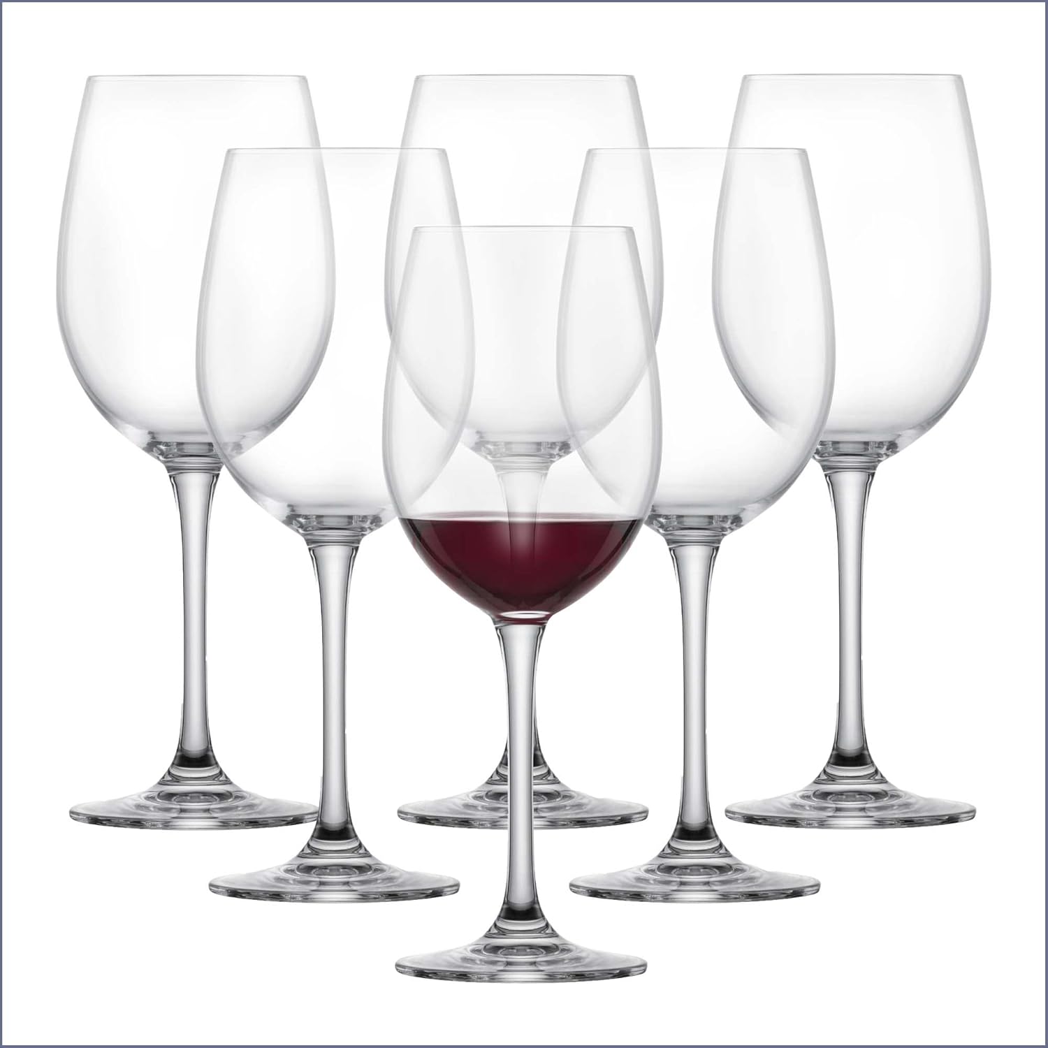 SCHOTT ZWIESEL Classico Red Wine Glass (Set of 6), Classic Crystal Glasses for Red Wine or Water, Dishwasher Safe Tritan Wine Glasses, Made in Germany (Item No. 123652)