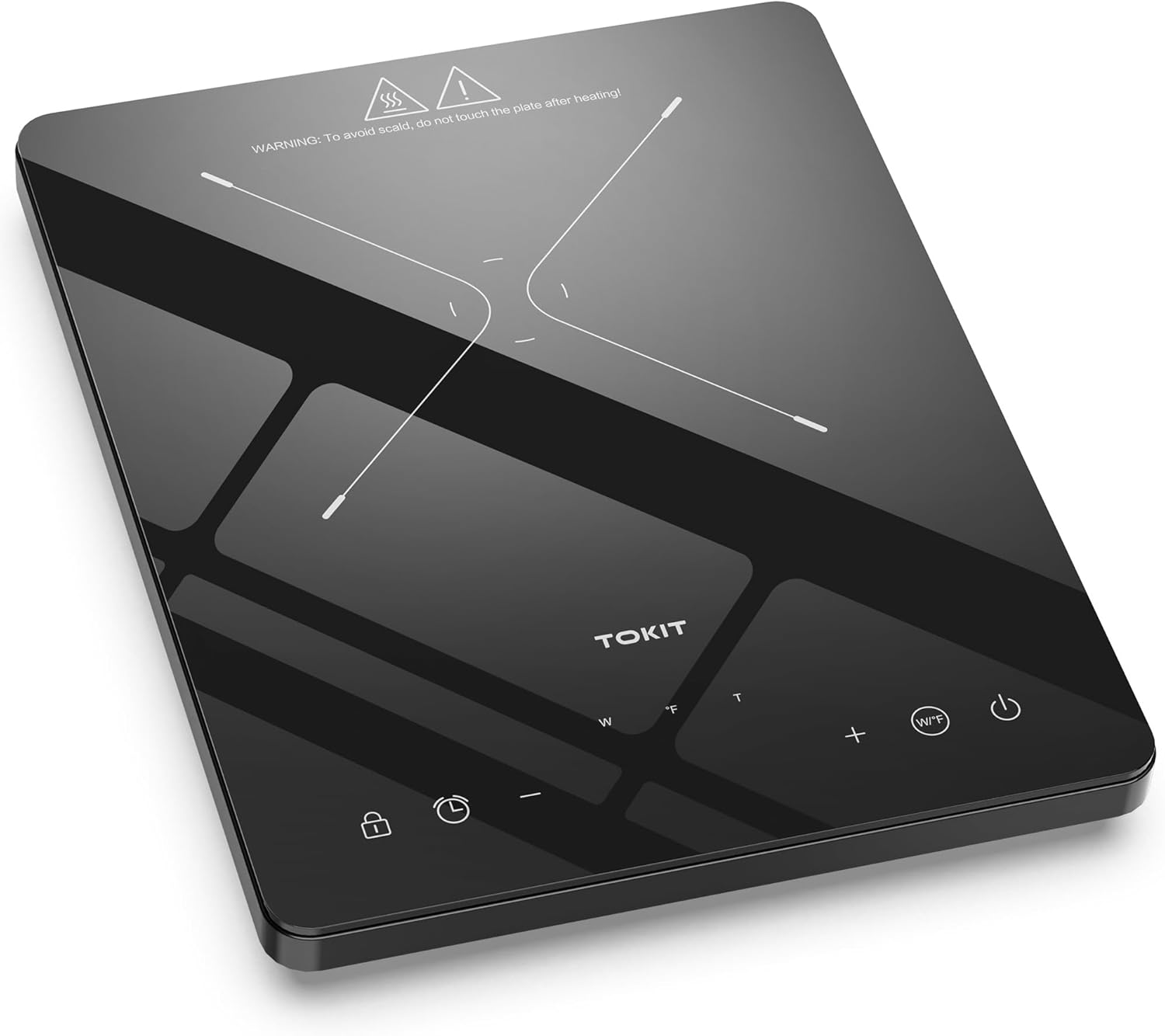 Camping Induction Hob 1 Plate, 2000 W Induction Hob Mobile 9 Temperature Levels and 9 Power Settings, 26 cm Hob Induction Camping with 3-Hour Timer, Safety Lock