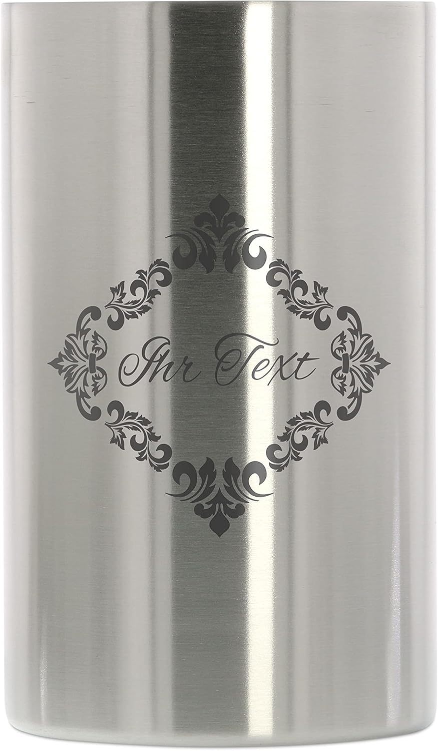 STEMPEL-FABRIK Personalised Wine Cooler with Engraving - Double-Walled Stainless Steel Bottle Cooler, Champagne Cooler & Champagne Cooler - Gift Idea for Wine Lovers for Christmas & Birthday (18 x 12