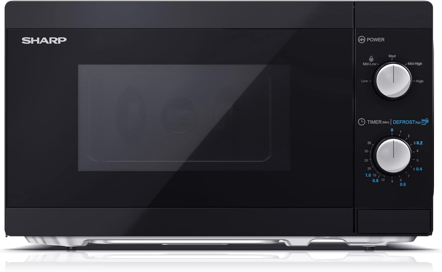 SHARP MS01E Microwave 800 W 5 Power Levels Defrost Function 440 x 258 x 344 cm Black