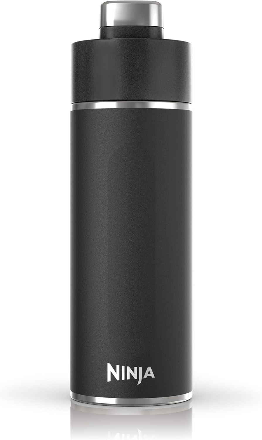 Ninja Thirsti DW2401EUUKBK Water Bottle / Thermal Mug to Go 700ml Leak-Proof Lid for Carbonated Hot & Cold Drinks Triple Insulated Travel Mug, Stainless Steel Bottle, Black