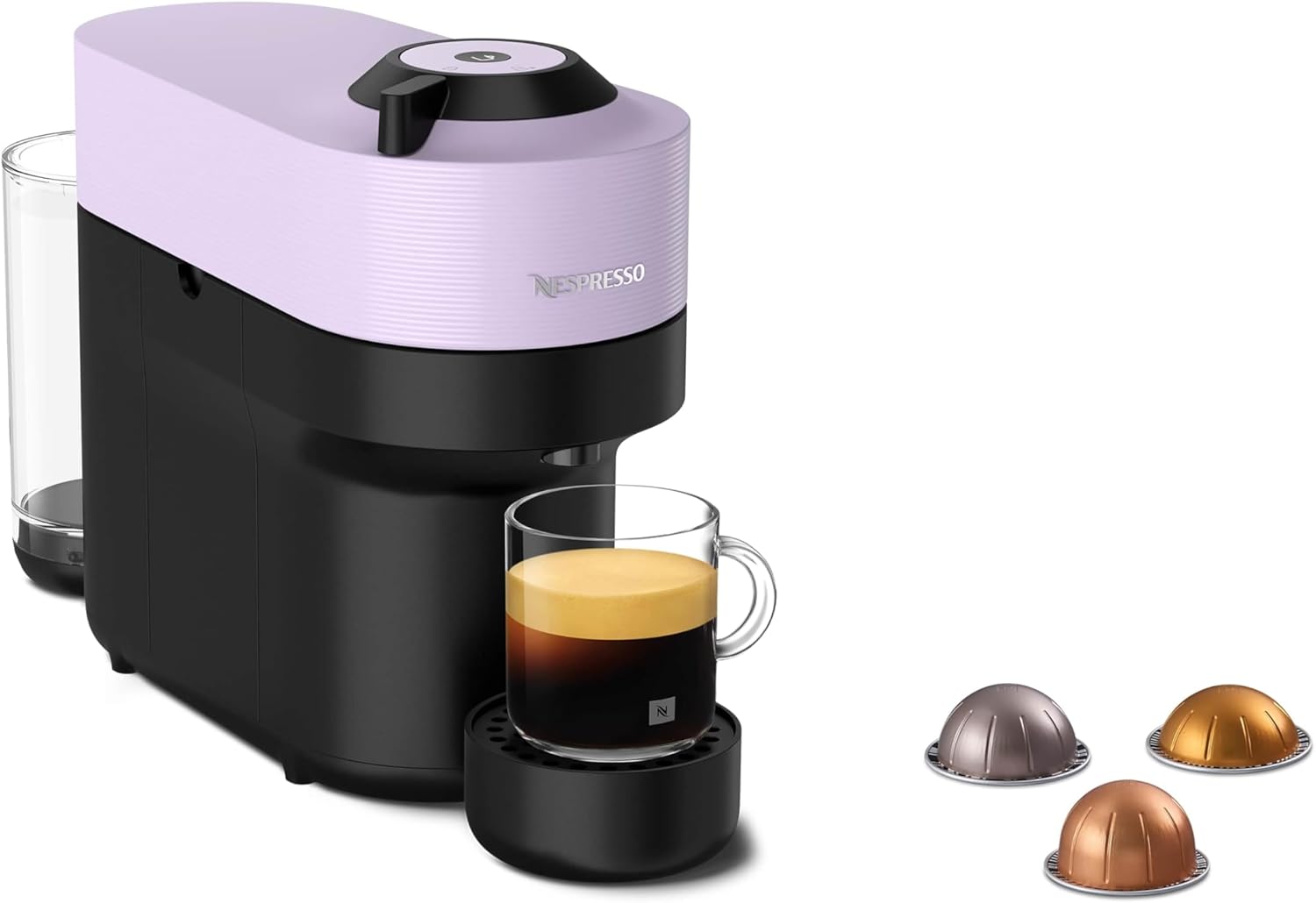 Nespresso Vertuo Pop Coffee Capsule Machine - 4 Cup Sizes - Centrifusion Technology - Welcome Package Included - Purple