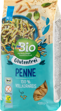 dmBio Penne whole grain rice, gluten -free, 400 g