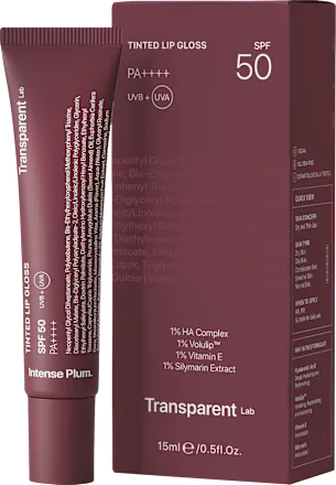 Transparent Lab Lip gloss Intense Plum SPF 50, regenerating, 15 ml