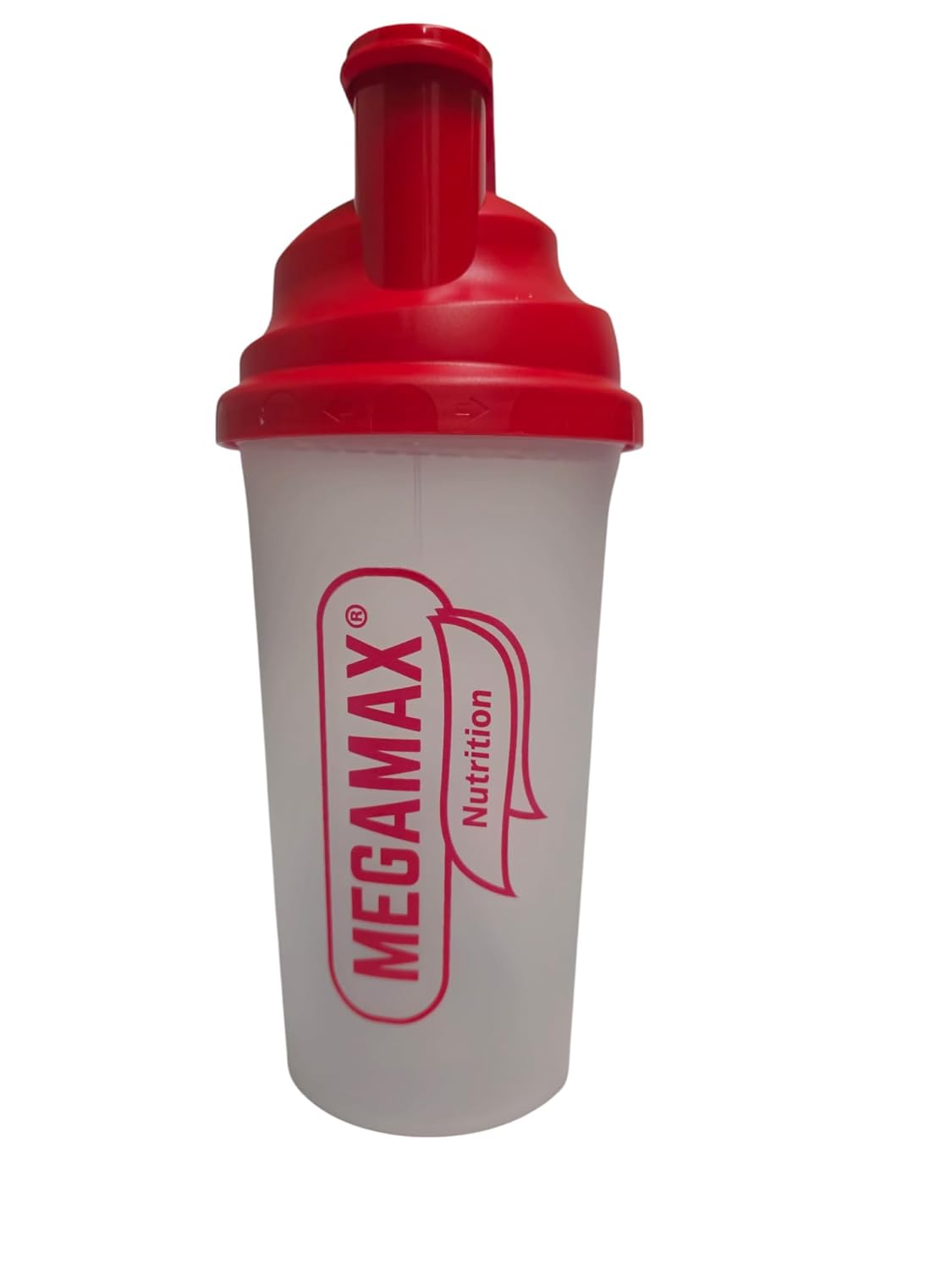 MEGAMAX Shaker Red [Protein Mixer] for Leak-Proof Shakes, Drinking Bottle for Protein Shakes and for Strength Training, Bodybuilding and Fitness, Mixing Cup with Strainer Insert