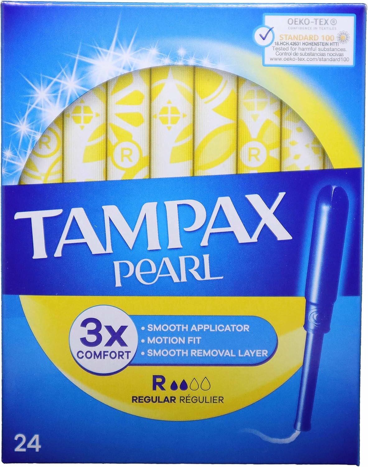 Tampax Pearl Regular Tampons with Applicator – Pack of 24