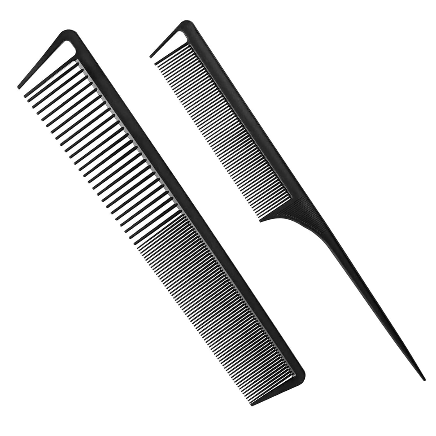 Muorruo 2 Pack Hair Comb Hair Comb Hair Styling Hair Comb Carbon Fiber Hair Styling Comb with Stem for Women Men Fine Teeth Salon Hair Care Tools