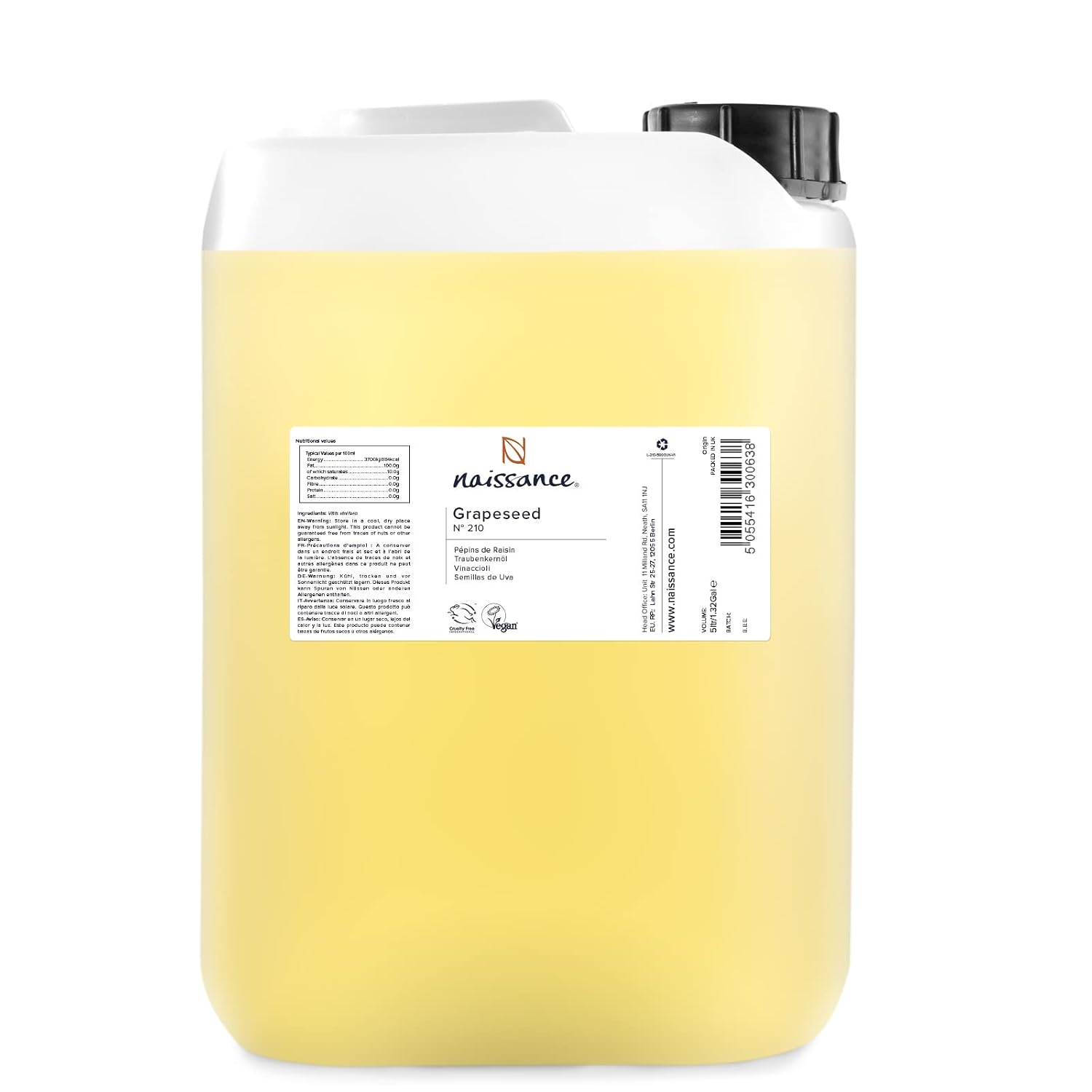 Naissance Grape Seed Oil 5 Liters