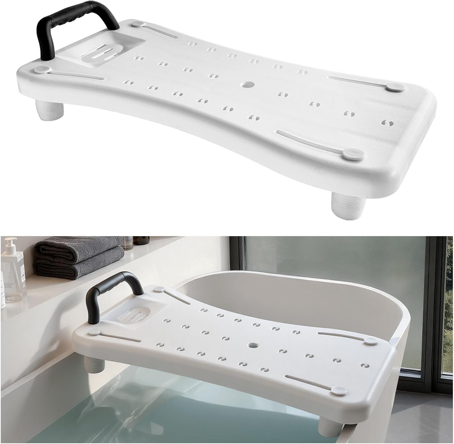 VEVOR Store VEVOR Bath Board up to 150 kg Load Capacity, Shower Chair for Bathtubs with a Width (41-62 cm), Bath Seat for Sitting, with Non-Slip Feet for Seniors and People with Disabilities