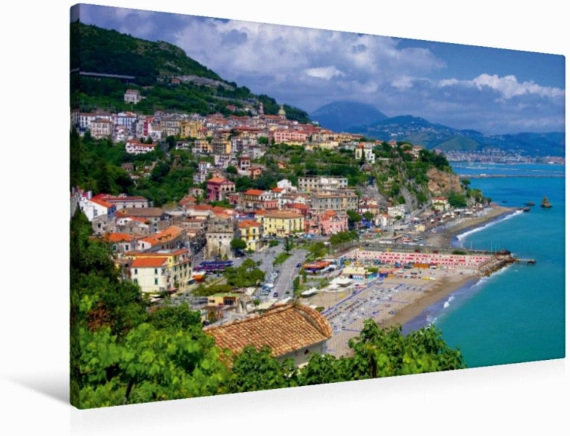 Premium Textile Canvas 90 x 60 cm Vietri Sul Mare | Image on Stretcher Frame Art Print on Canvas, Canvas Print