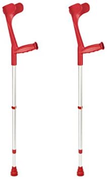 Sani-Alt Crutches Crutch Pair (Lh & Rh) Alloy, Red