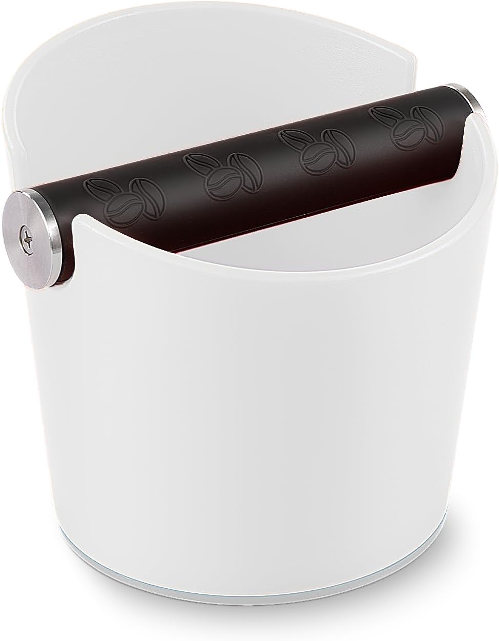 YONGIAGA Knock Container for Portafilter Espresso Knock Container Coffee Grounds Tea Box Knock Box Shock Absorbing Espresso Knock Box Barista Style with Removable Metal Knock Bar (White)