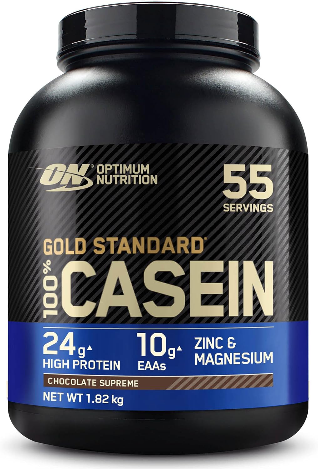 Optimum Nutrition ON 100% Gold Standard Casein Protein, Protein Powder Rich in Essential Amino Acids Complex, BCAA, Chocolate Supreme, 55 servings, 1.82kg, packaging may vary
