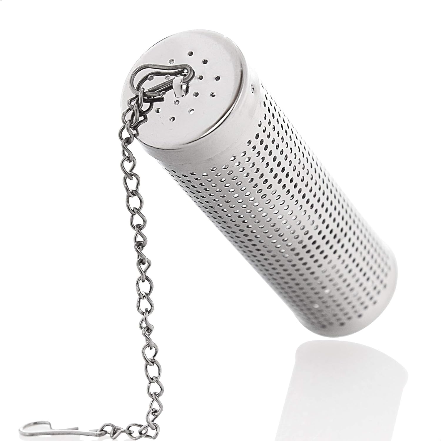 Kerafactum Tea Filter Strainer Tea Brewer Tea Strainer Extra Fine Tea Filter Stainless Steel Suitable for Drinking Bottles Bottles and Bottle Necks with Small Chain and Bayonet Cap for Thermos Flasks