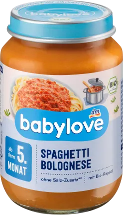 babylove Menu Spaghetti Bolognese from the 5th month, 190 g